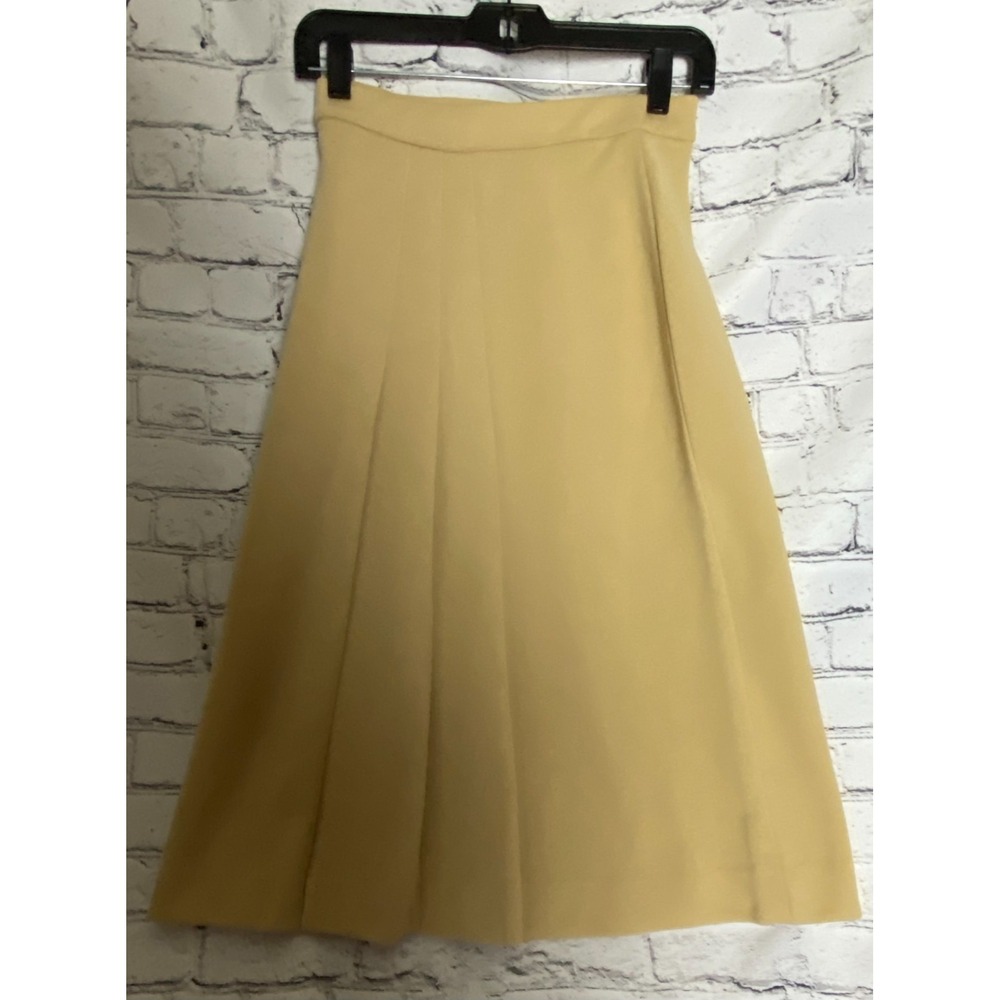 Vtg 70's NWOT Jantzen Pleated Skirt 8 Beige A-line Retro Disco Groovy